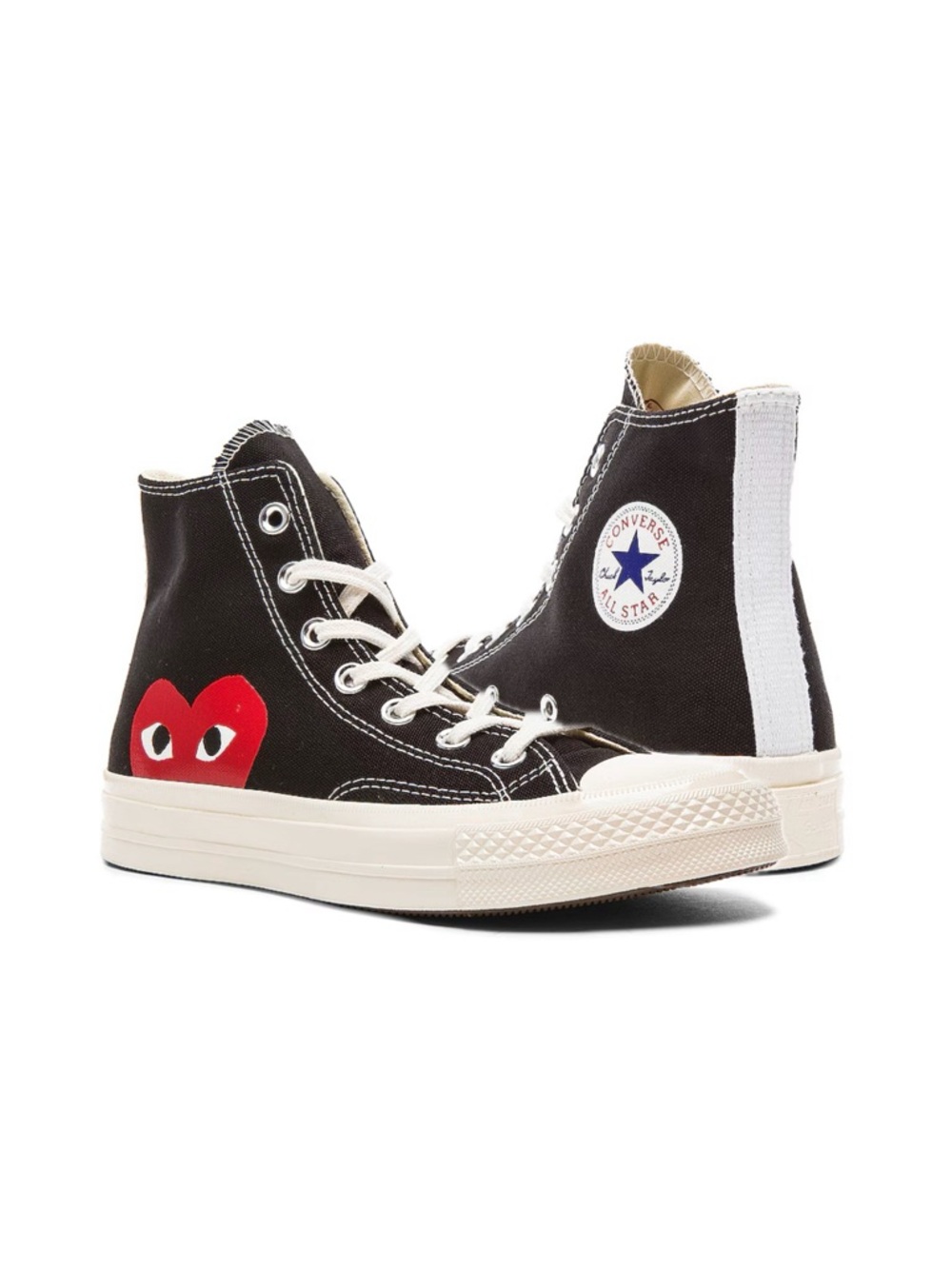 Converse All Star x Comme Des Garçons Play Large Emblem Black High Top Sneakers